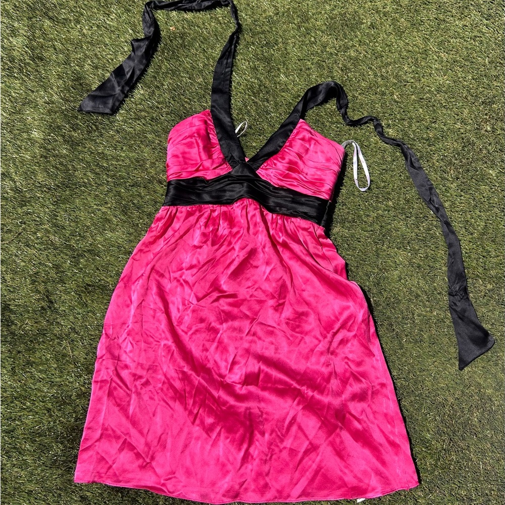 Vibrant Pink Halter Dress